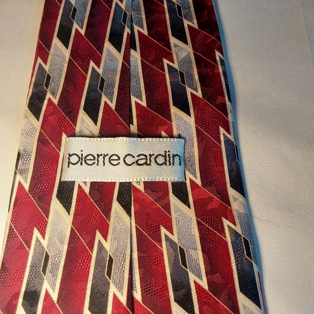 Pierre Cardin Men's Tie Multicolor Geometric Necktie 100% Silk Classic